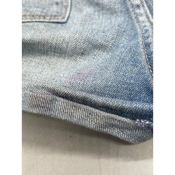 Abercrombie &amp; Fitch shorts high rise Medium blue wash folded bottom READ - Picture 6 of 8